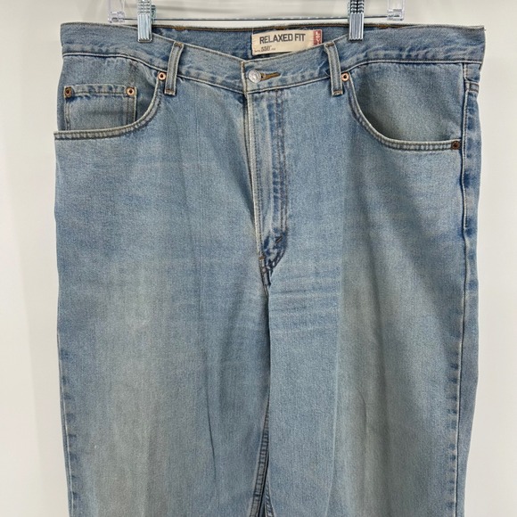 Levis 550 Jeans Men 38x32 Relaxed Fit Light Wash Denim 100% Cotton Vintage 90's - Picture 4 of 15